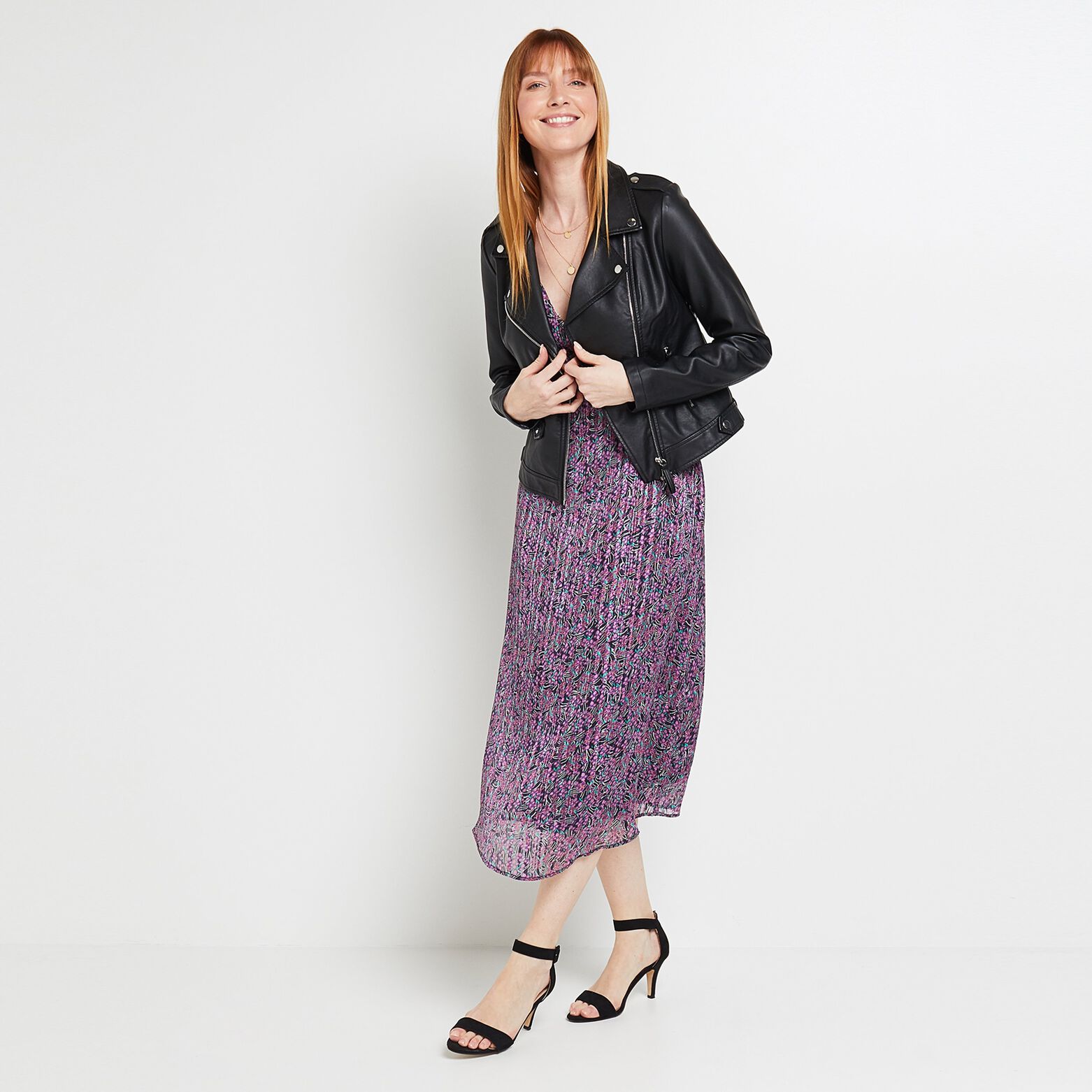 Robe longue imprimée femme