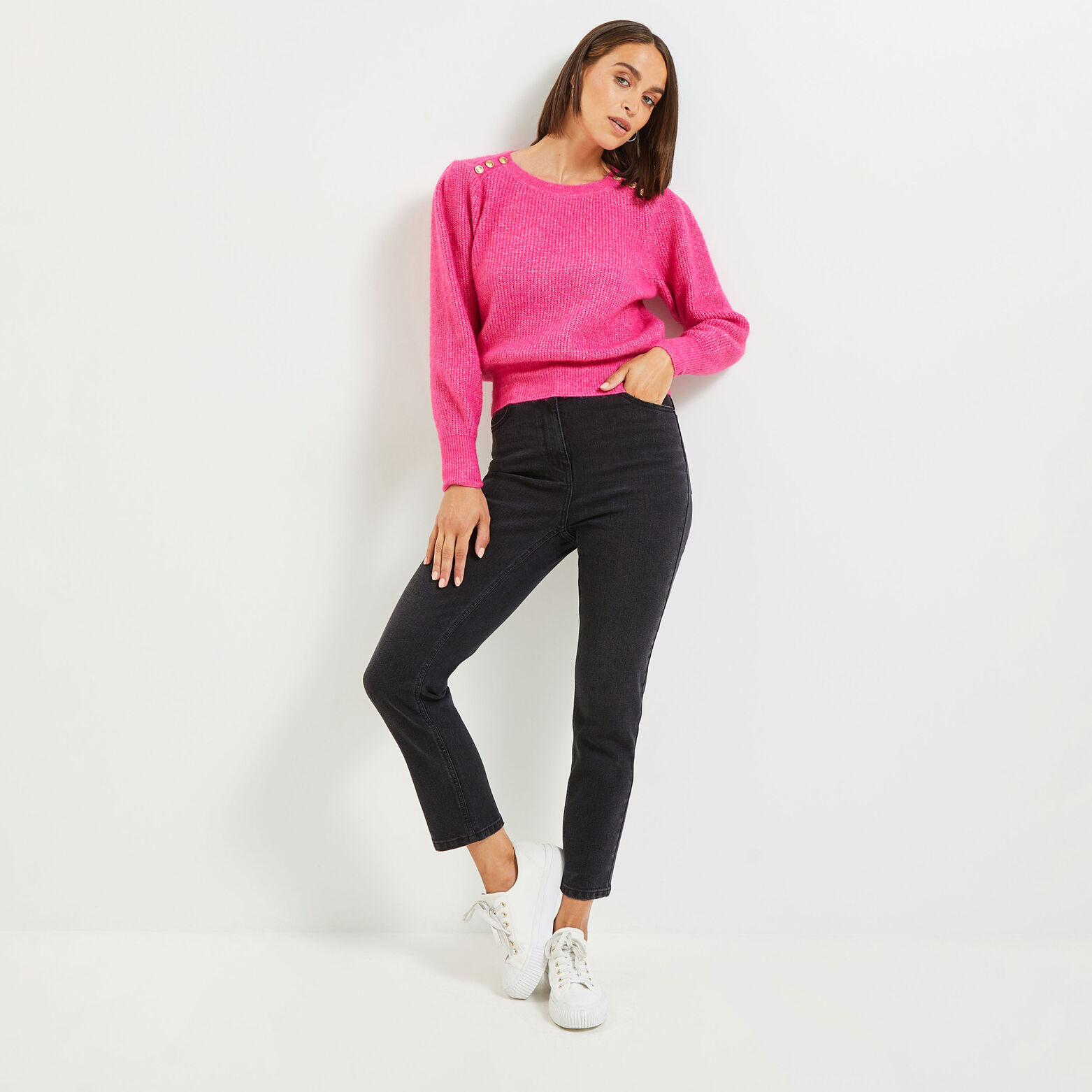 Pull col rond femme