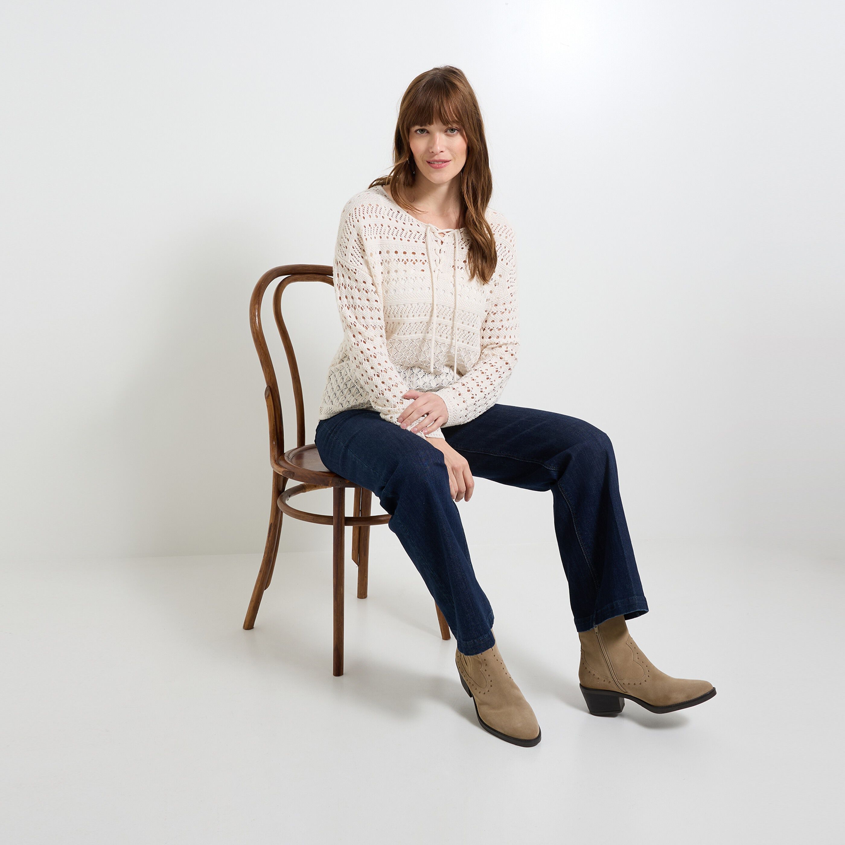 Pull en crochet femme