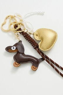 Porte-clés chien et cœur femme