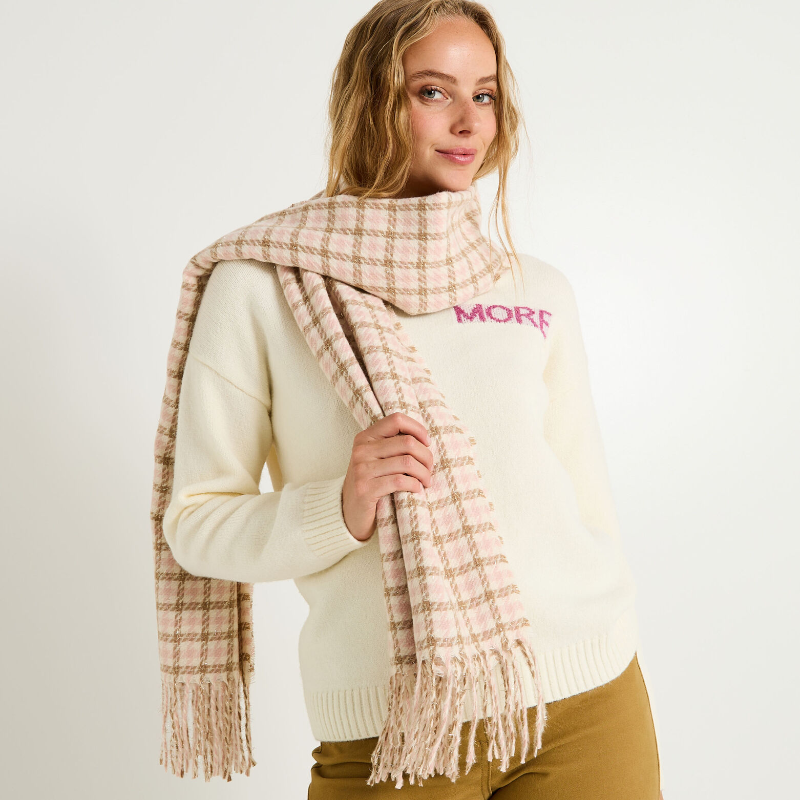 Écharpe motif carreaux
