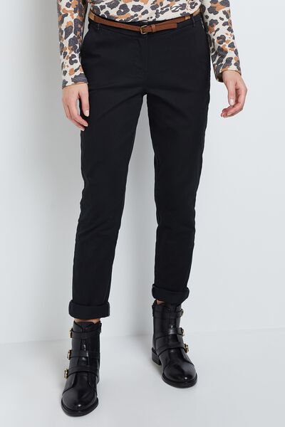 Pantalon chino avec ceinture femme