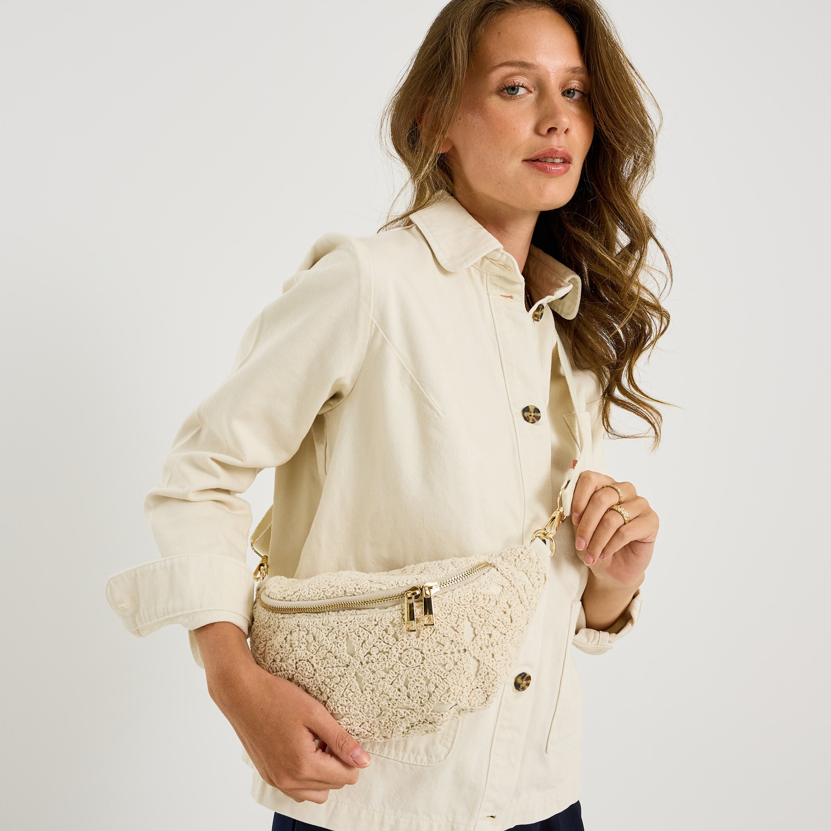 Sac banane en crochet femme