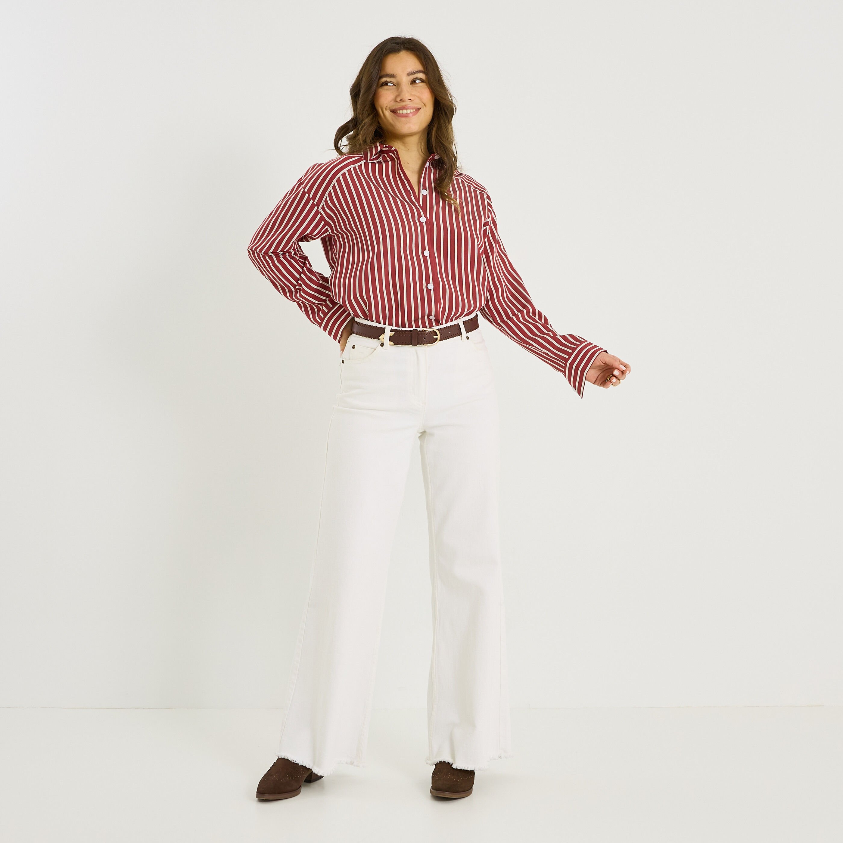 Chemise &agrave; rayures femme