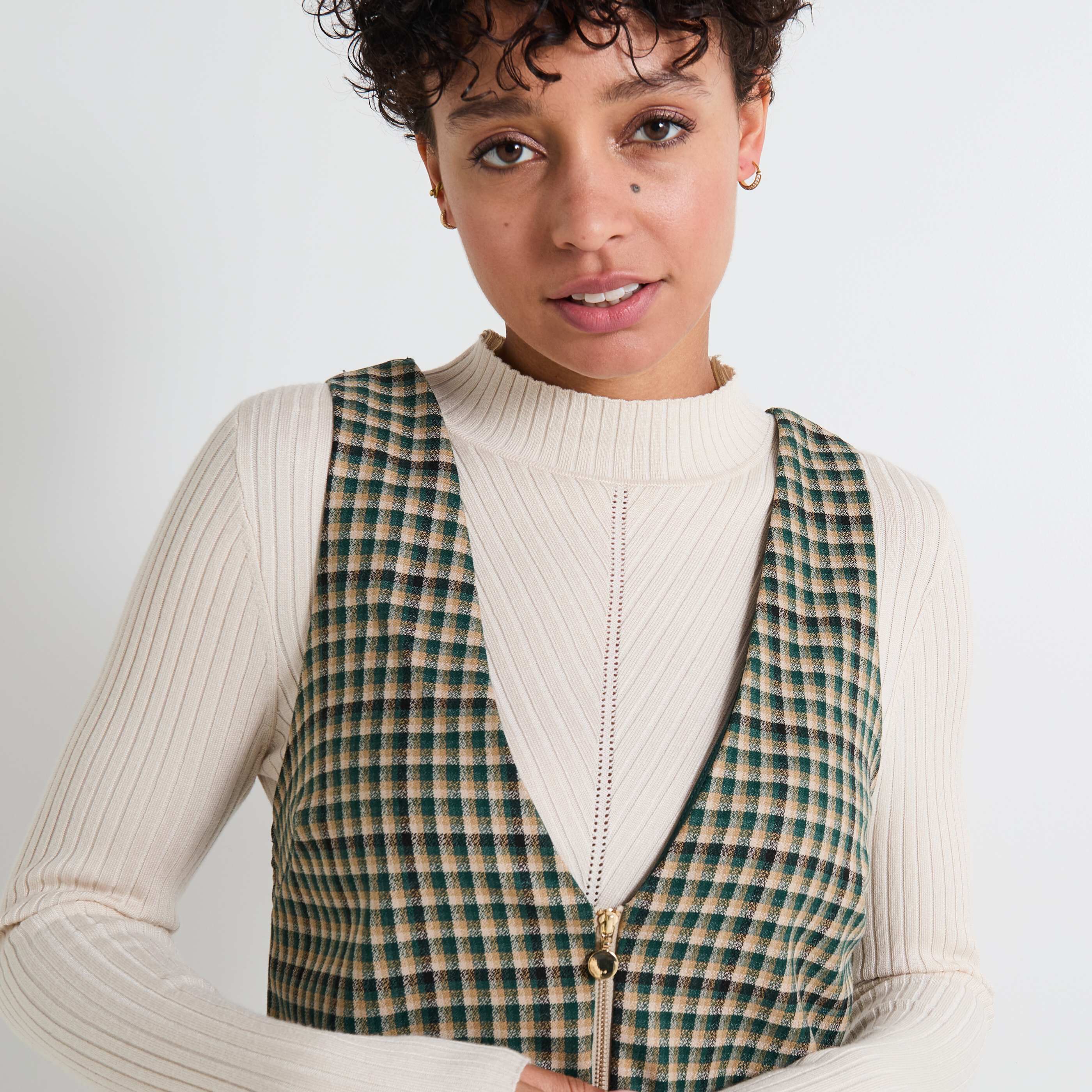 Robe &agrave; carreaux femme