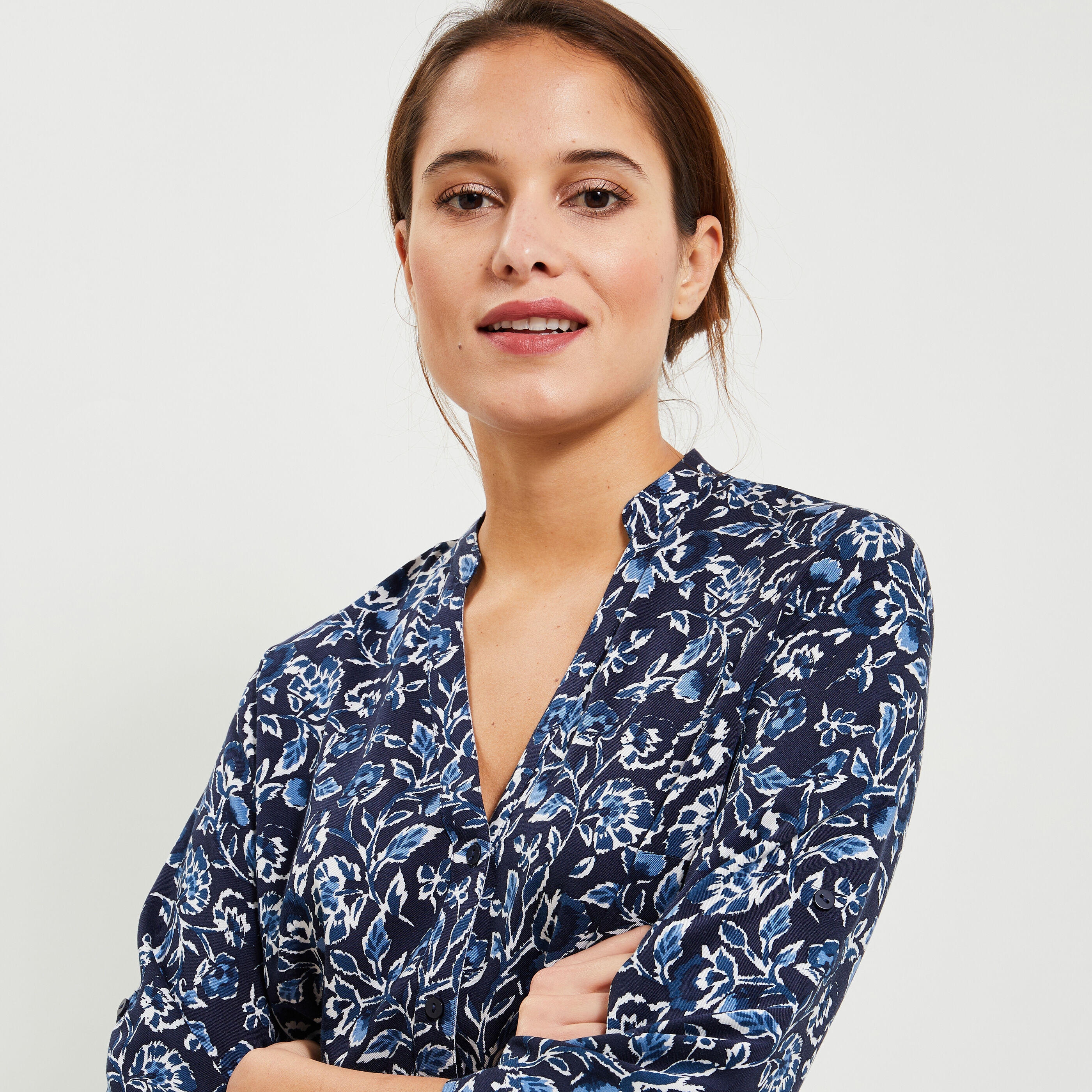 Robe fluide imprim&eacute;e femme