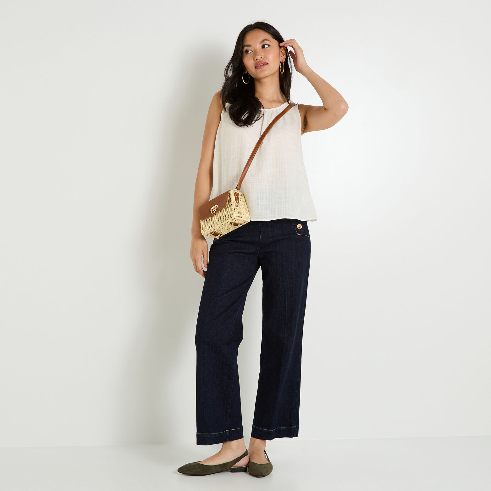 Top col rond femme