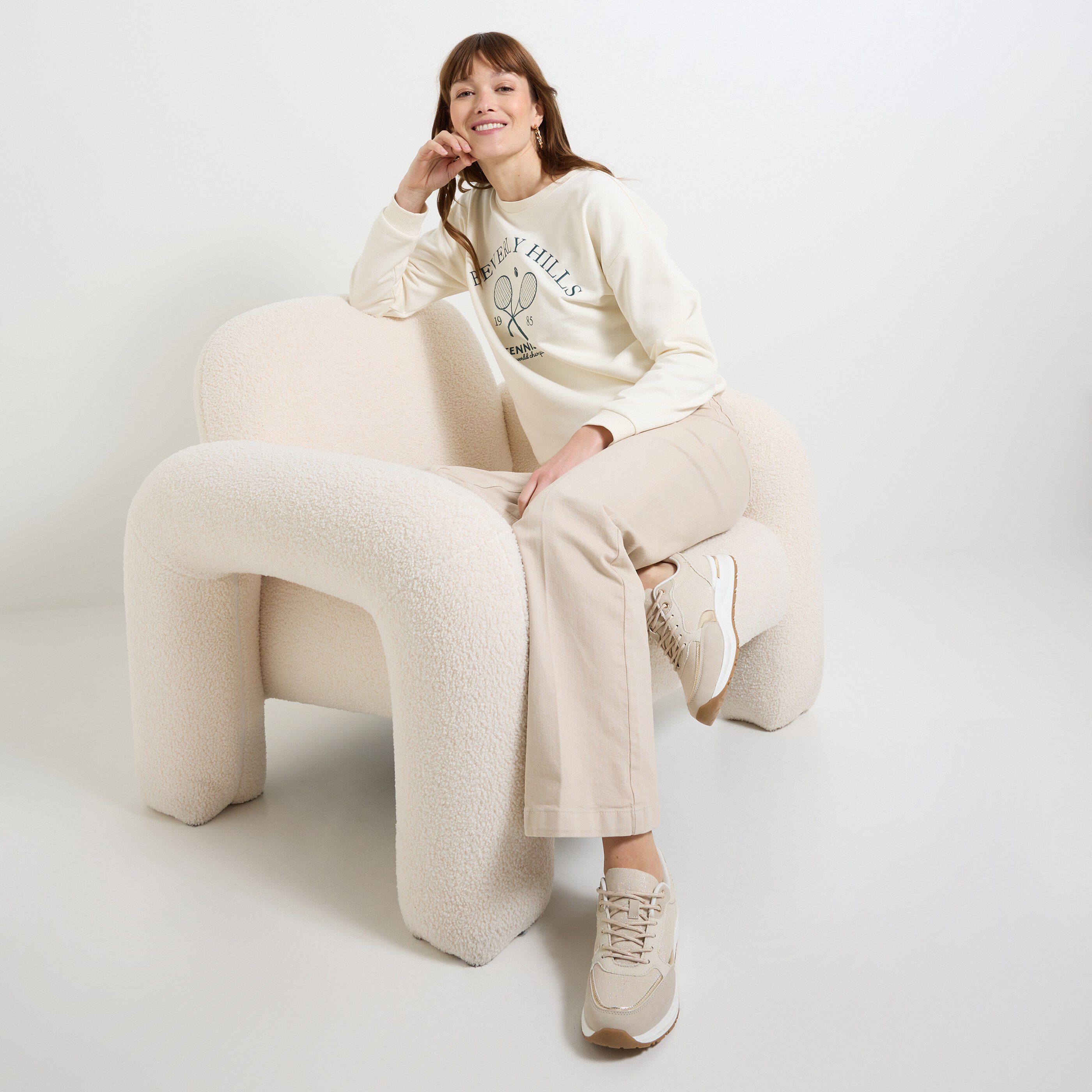 Sweat imprim&eacute; tennis femme