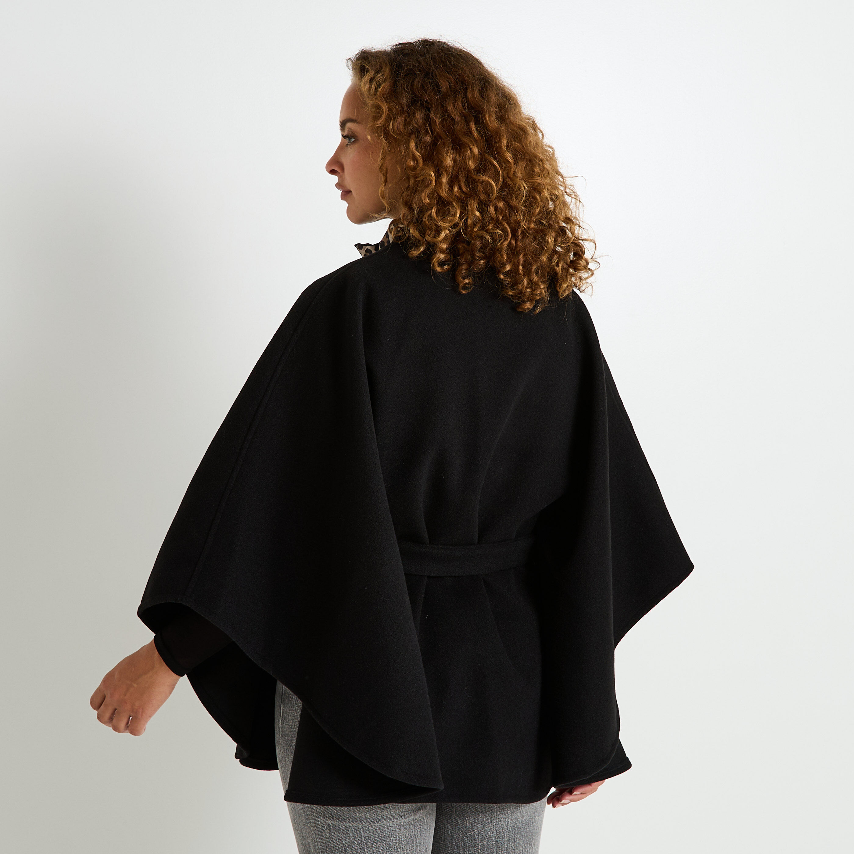 Poncho cape avec ceinture