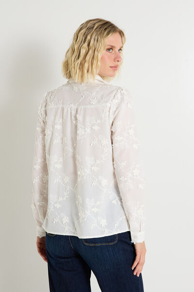 Chemise broderies florales femme