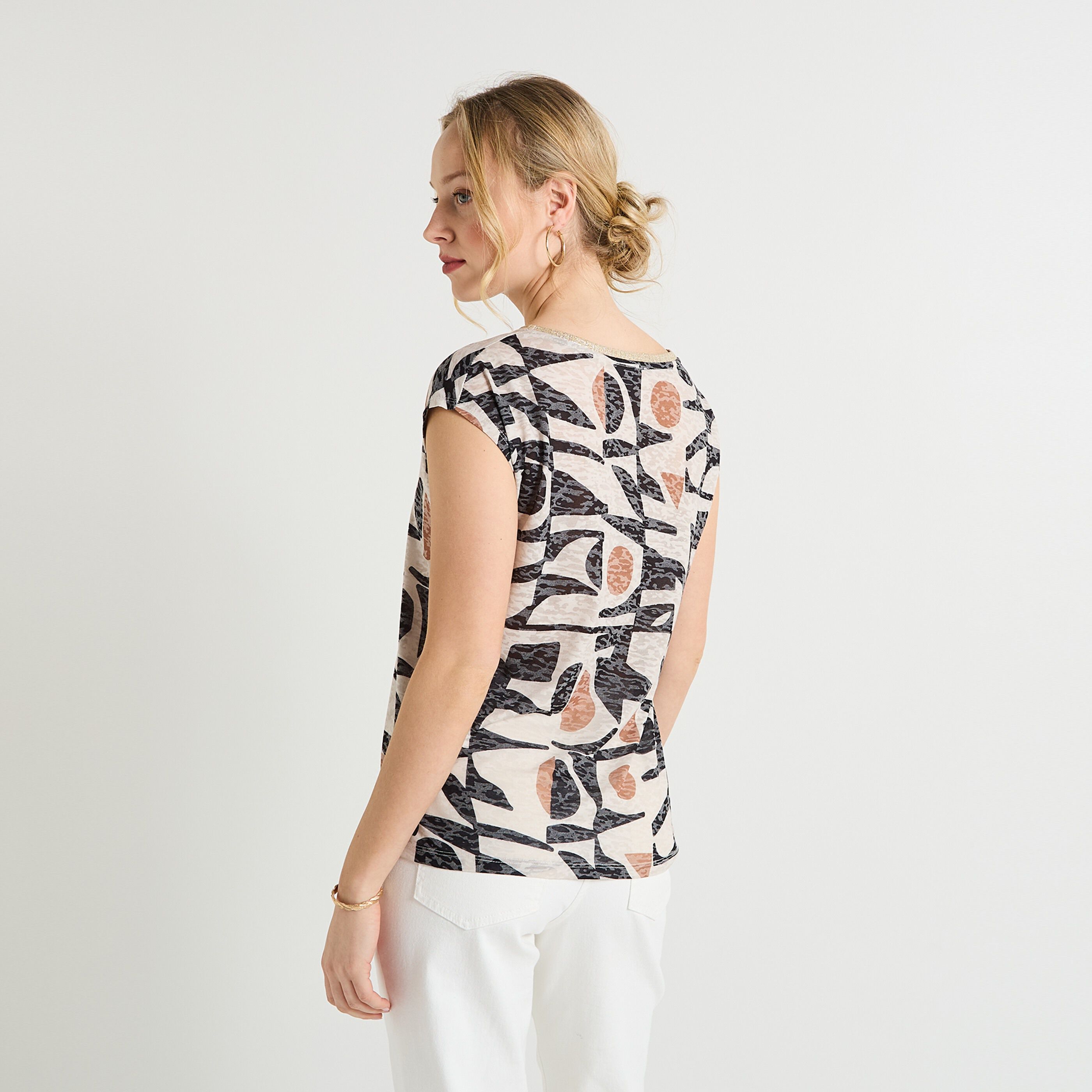 T-shirt col V femme