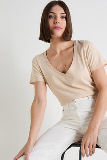 T-shirt col V femme