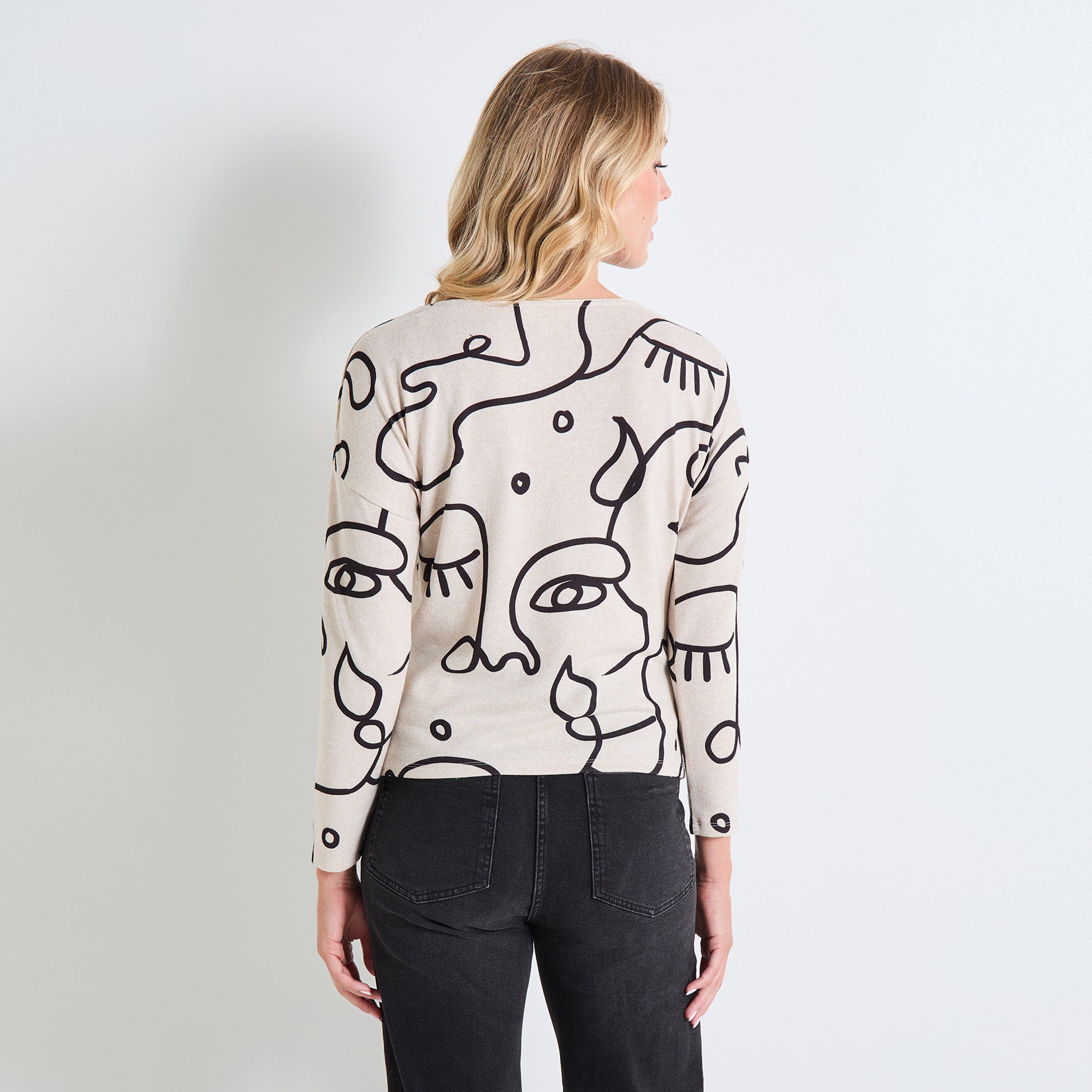 T shirt doudou manches longues femme