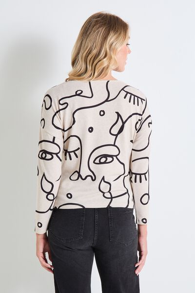 T shirt doudou manches longues femme