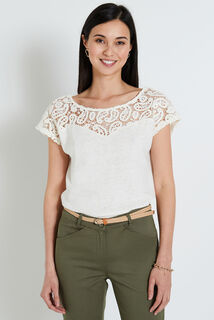 Tshirt détails crochet femme