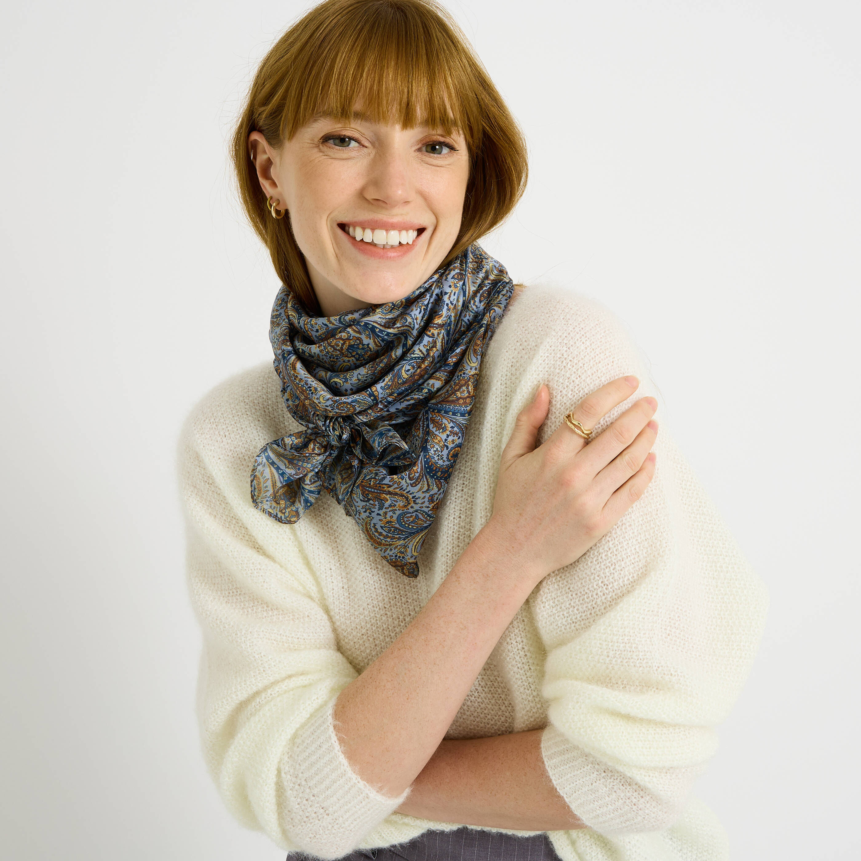 Etole longue motif cachemire femme