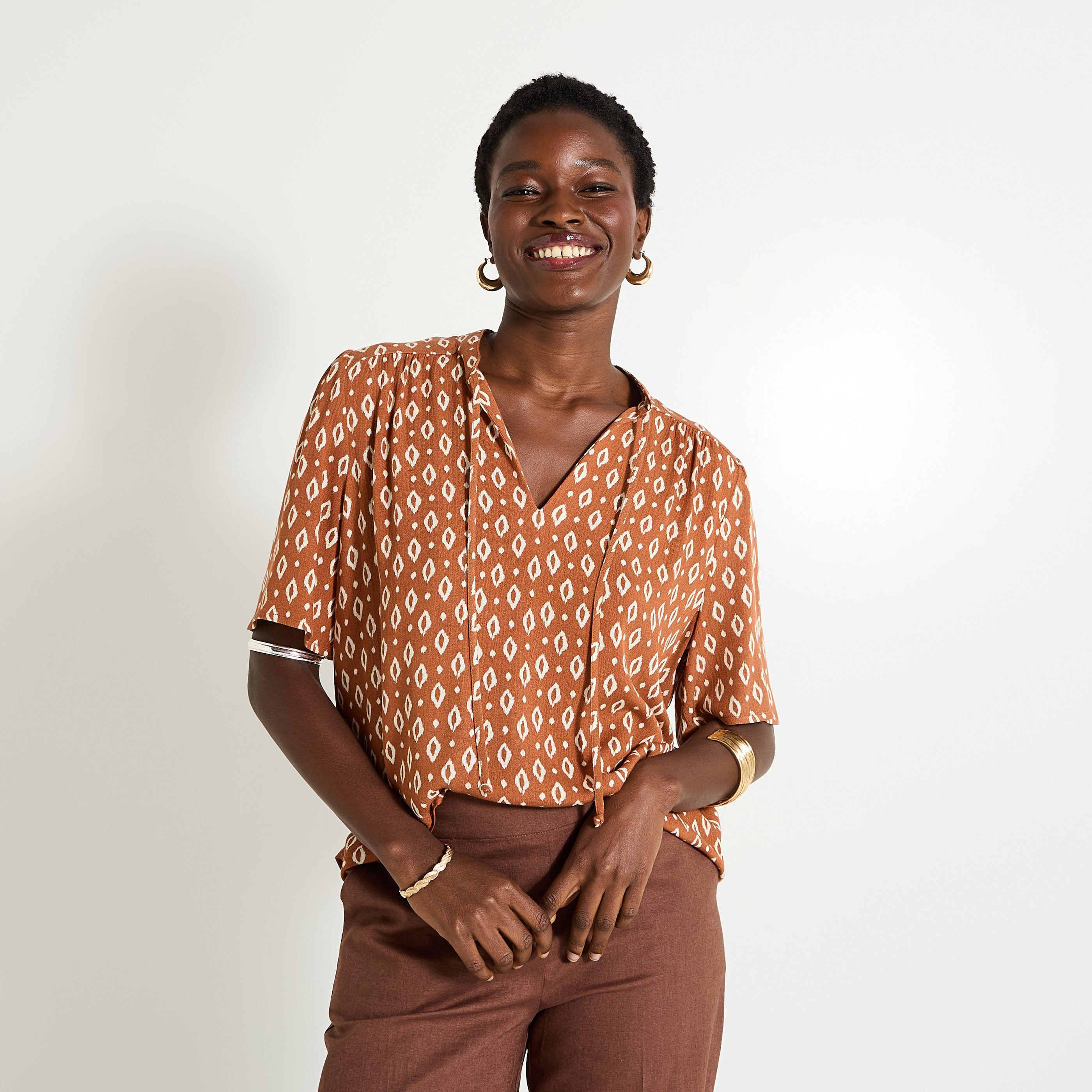 Blouse imprim&eacute;e femme