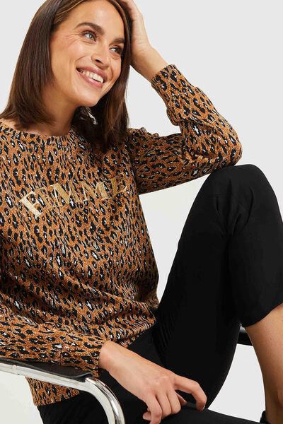 Sweat léopard femme