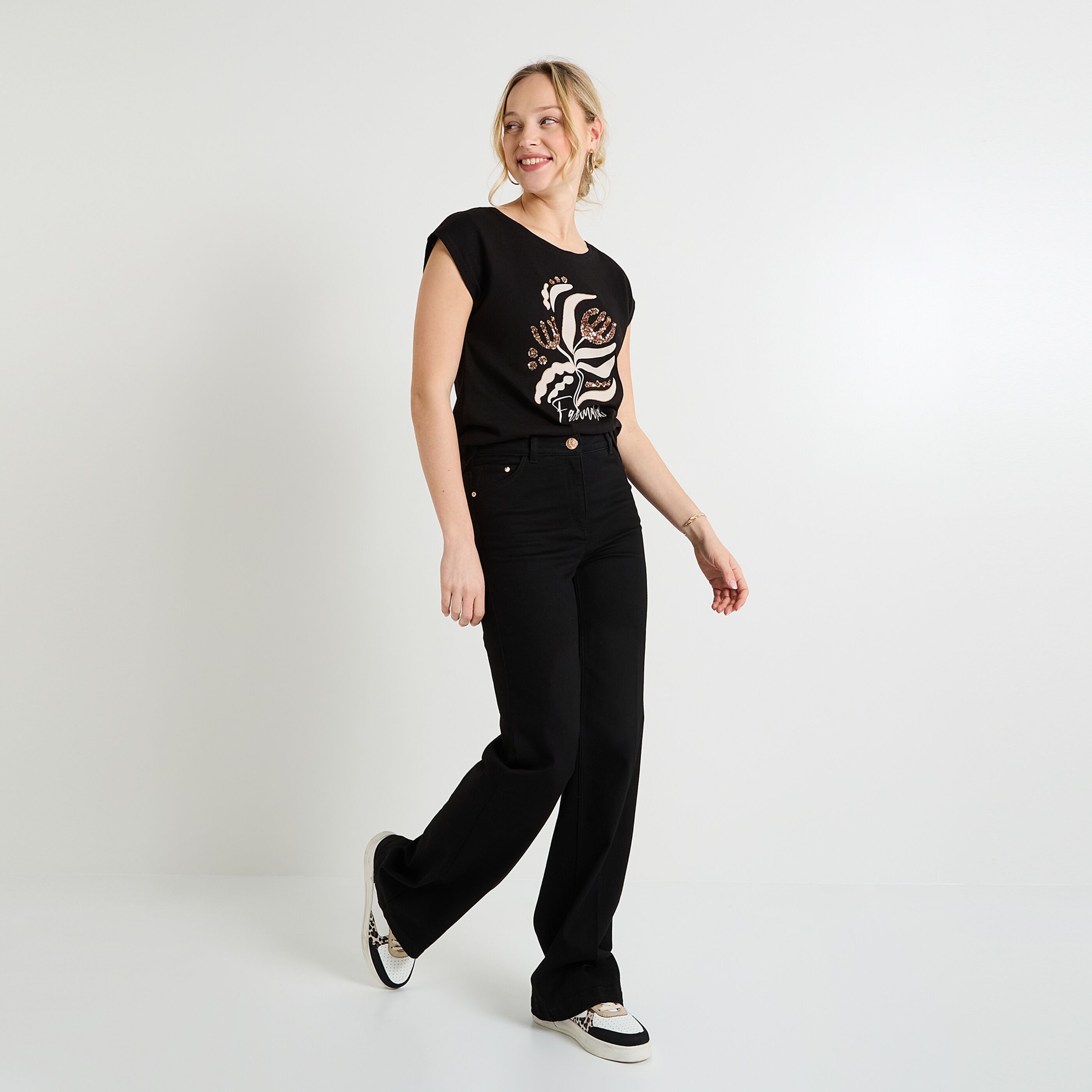 T-shirt col rond femme