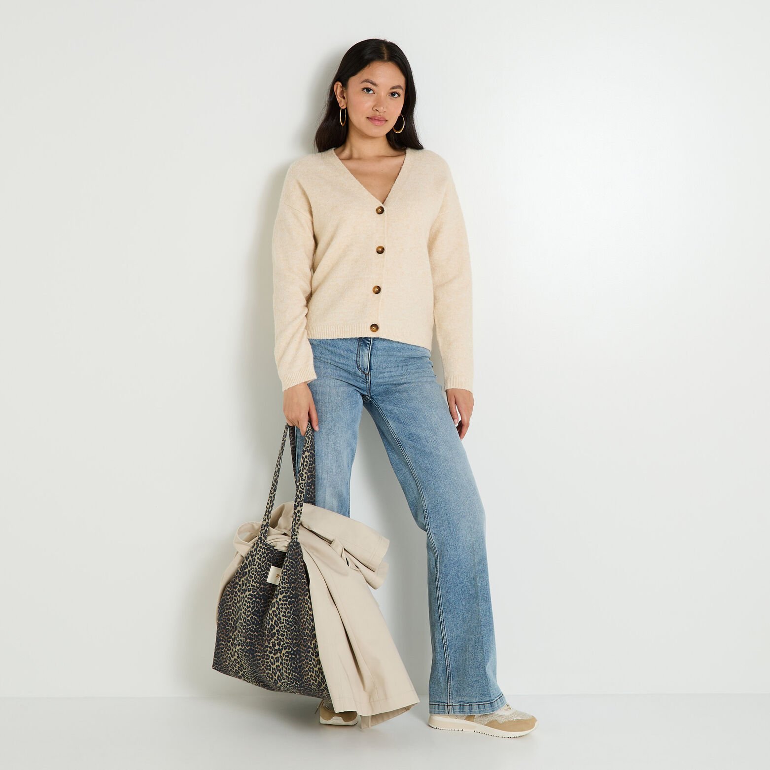 Gilet boutonné col V femme