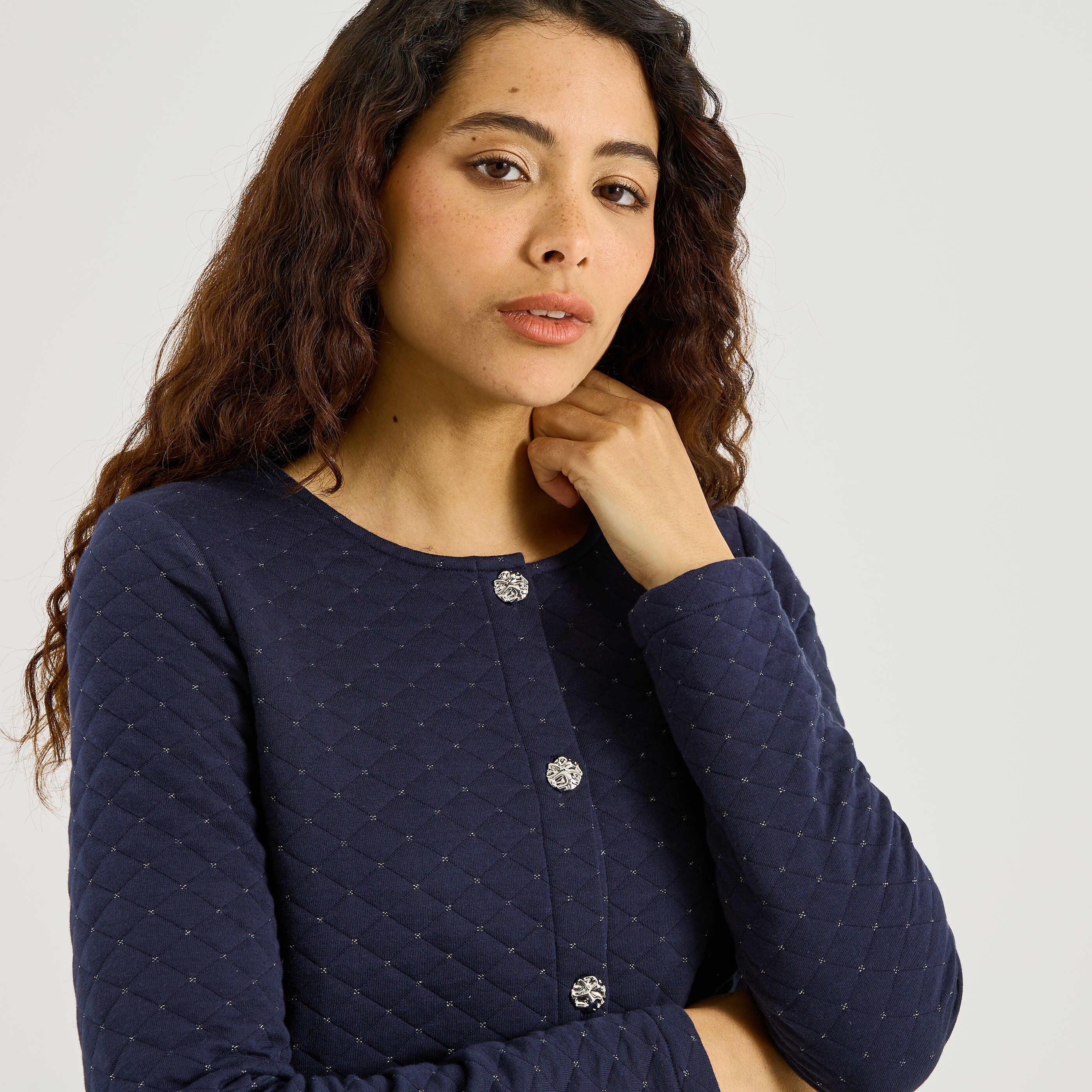 Veste matelass&eacute;e en maille femme