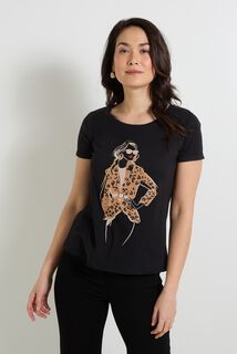 T-shirt imprimé léopard femme