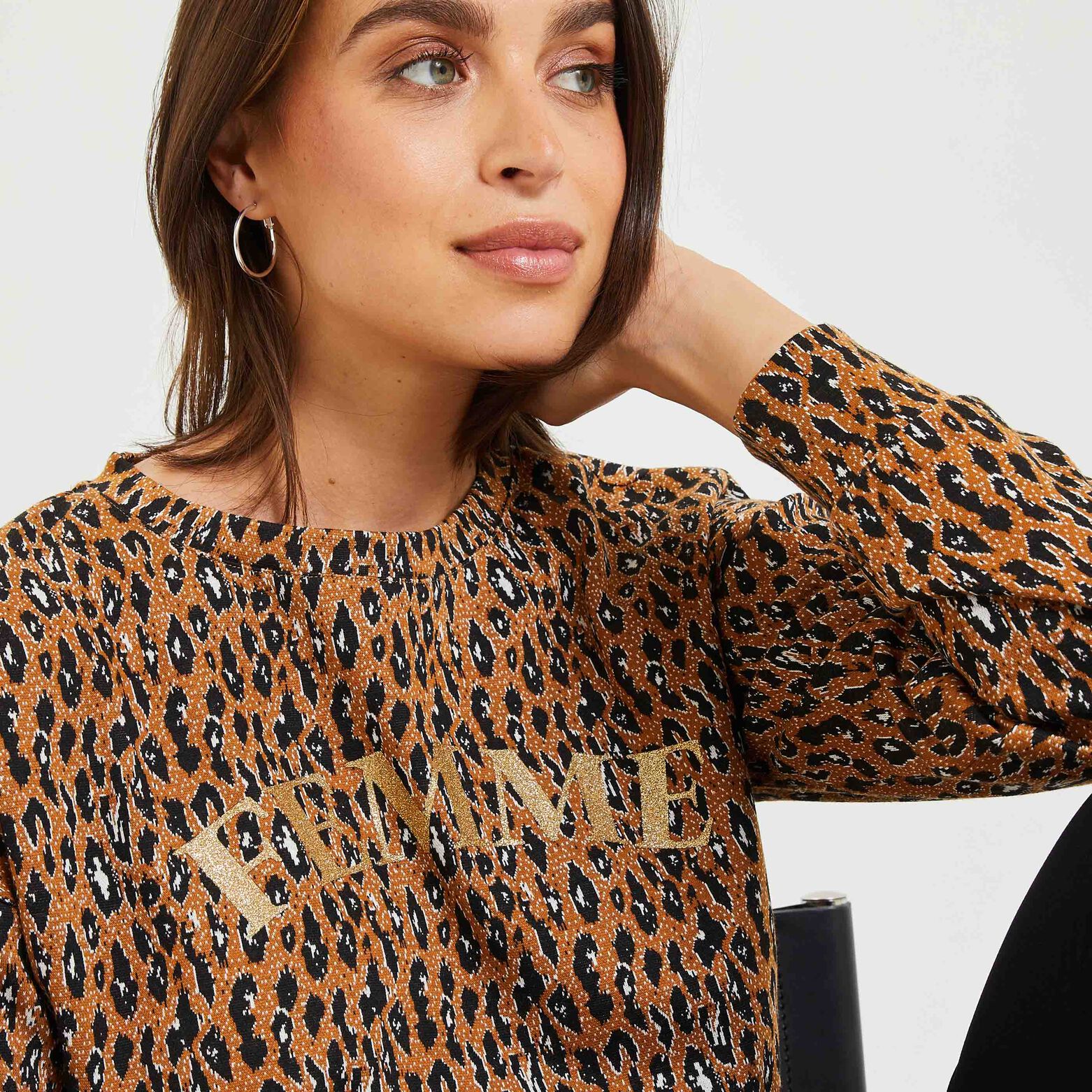 Sweat léopard femme