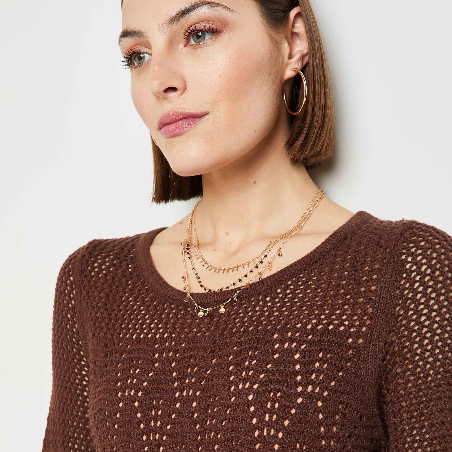 Pull crochet femme
