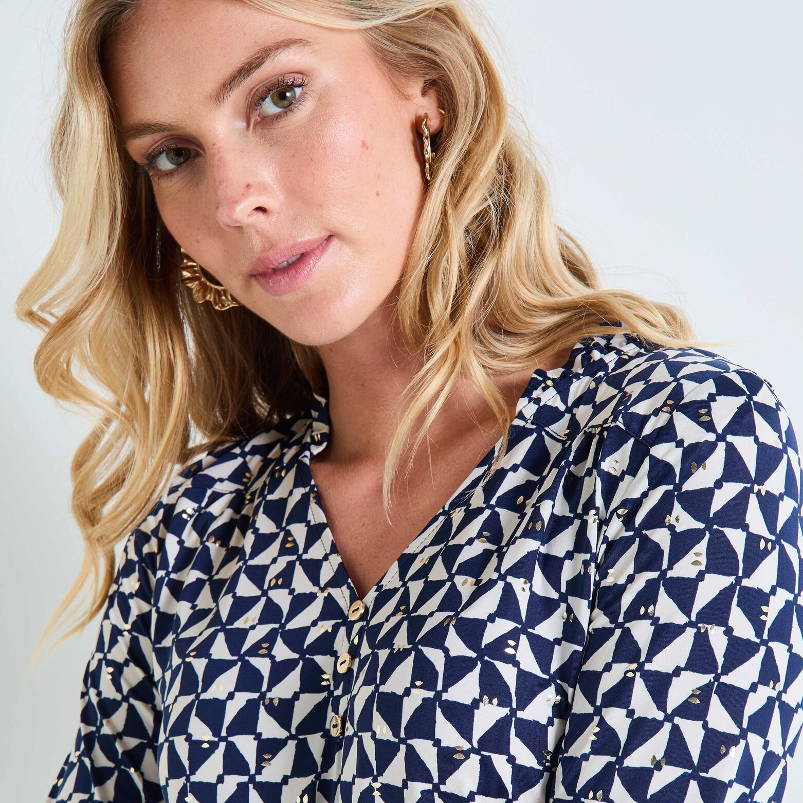 Blouse col V femme