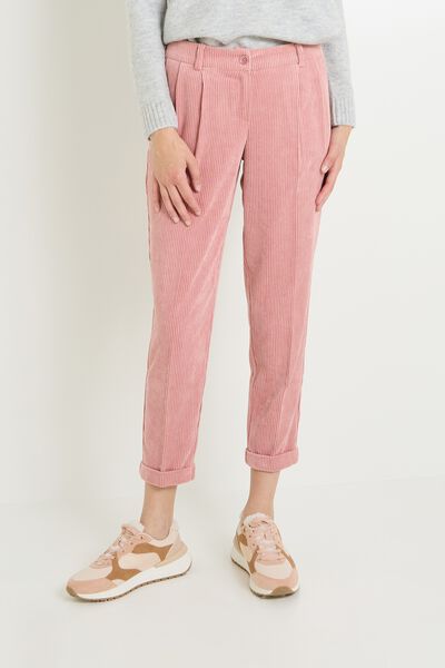Pantalon velours à pinces femme