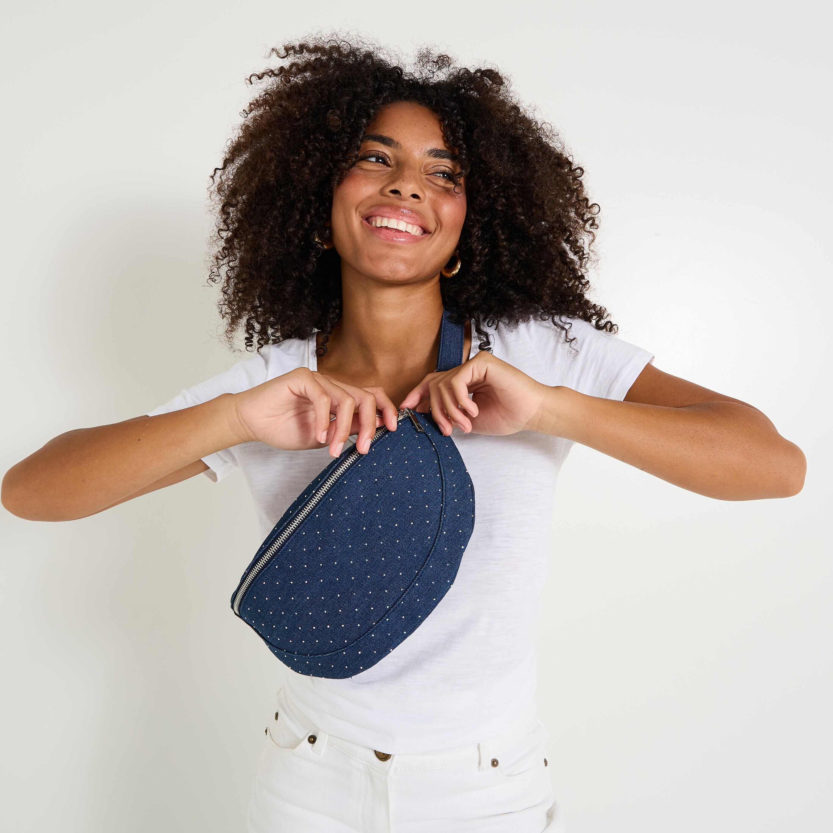 Sac banane en denim femme