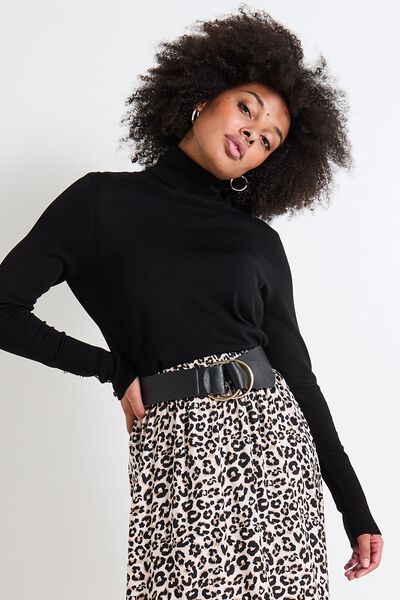 Pull col roulé femme