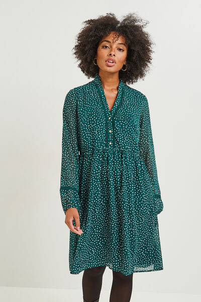 robe imprimée details macramé femme