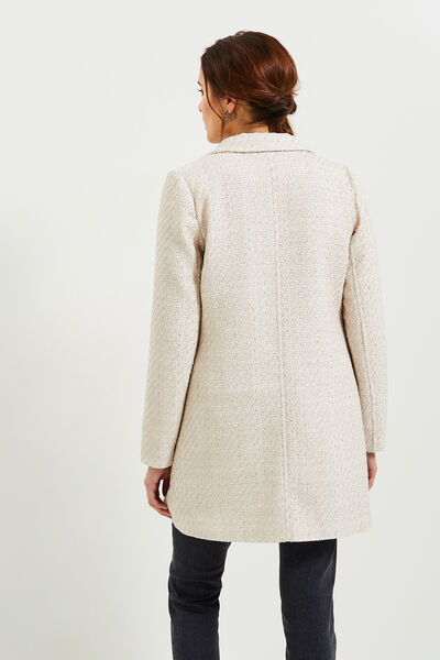 Manteau mi-long en tweed femme