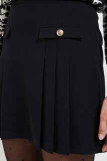 Jupe courte noire plissée femme