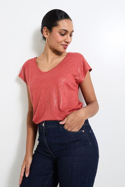 T-shirt en lin mélangé femme