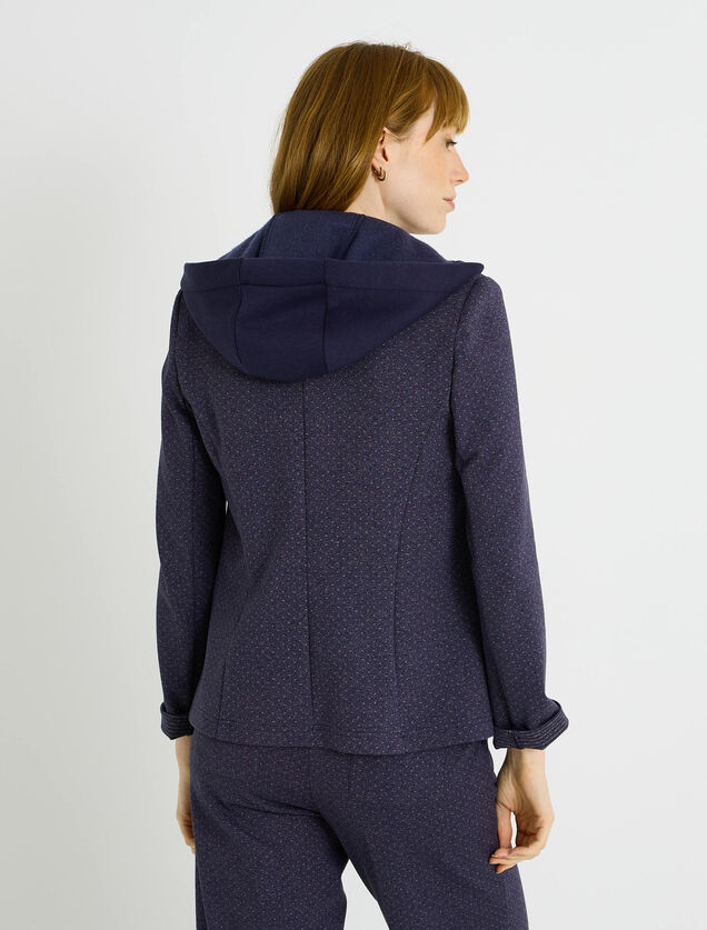 Blazer en maille capuche amovible femme