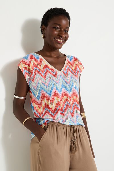 T-shirt imprimé ikat femme