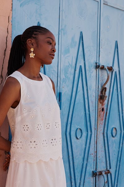 Top col rond femme