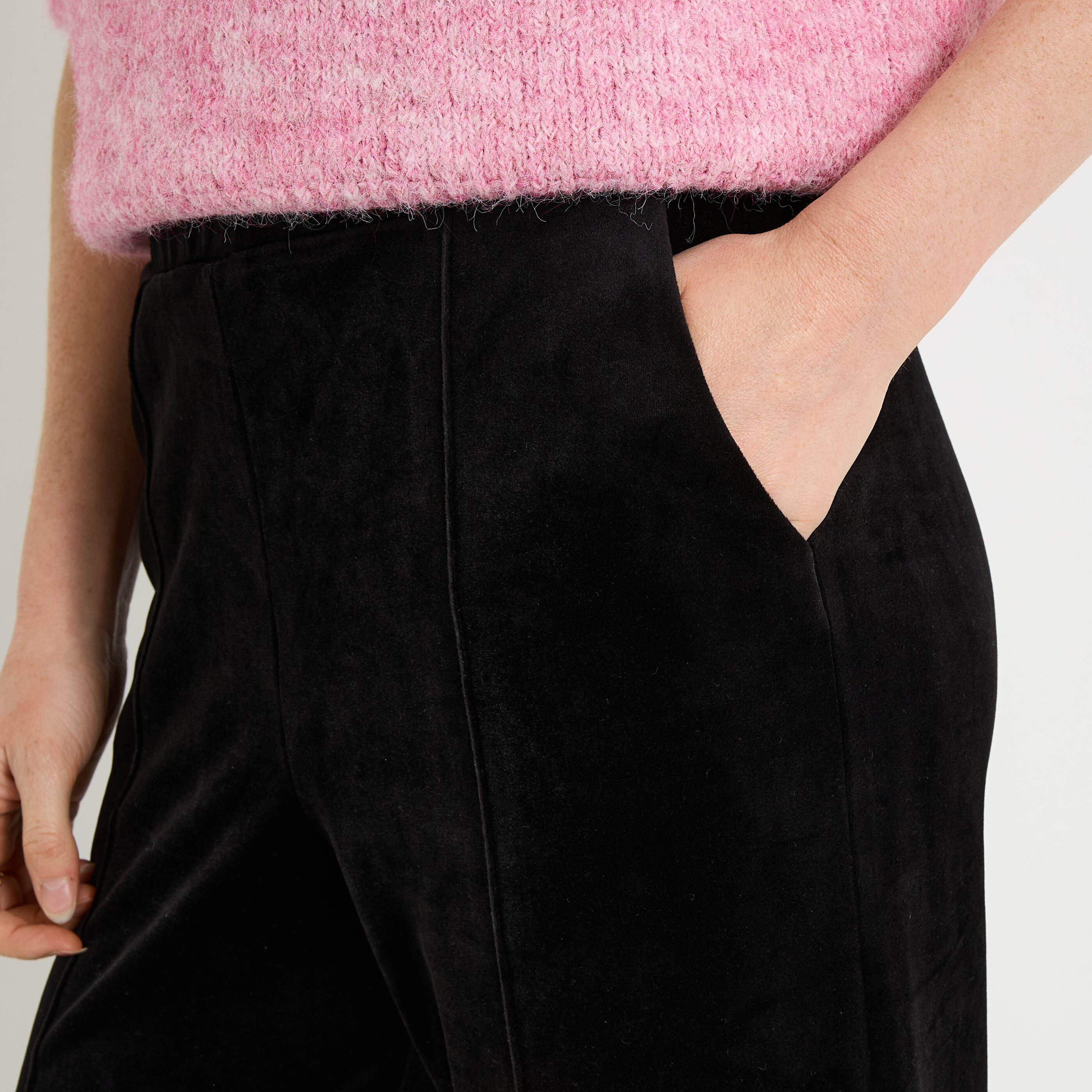 Pantalon large velours femme
