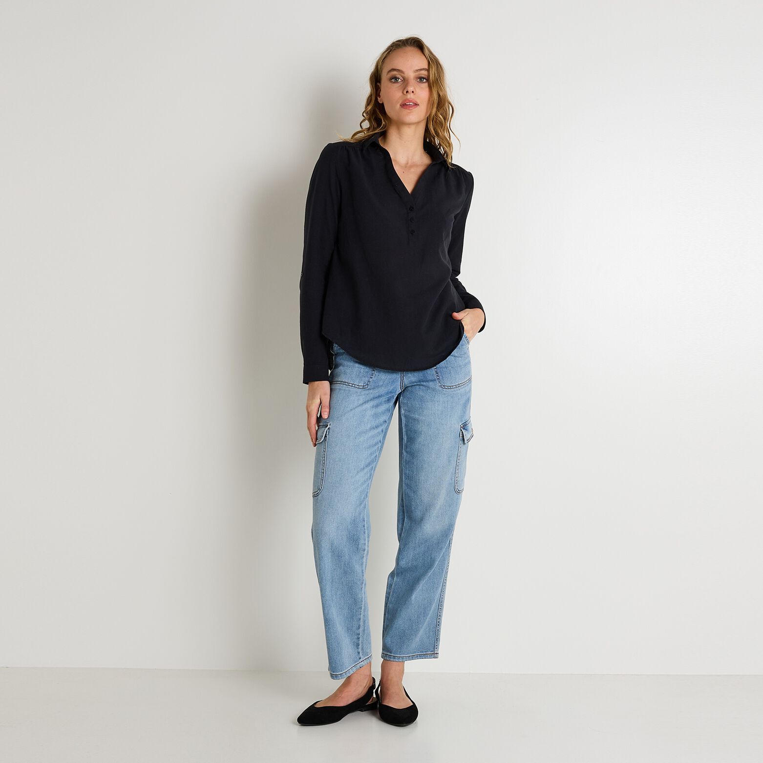 Blouse col chemise femme