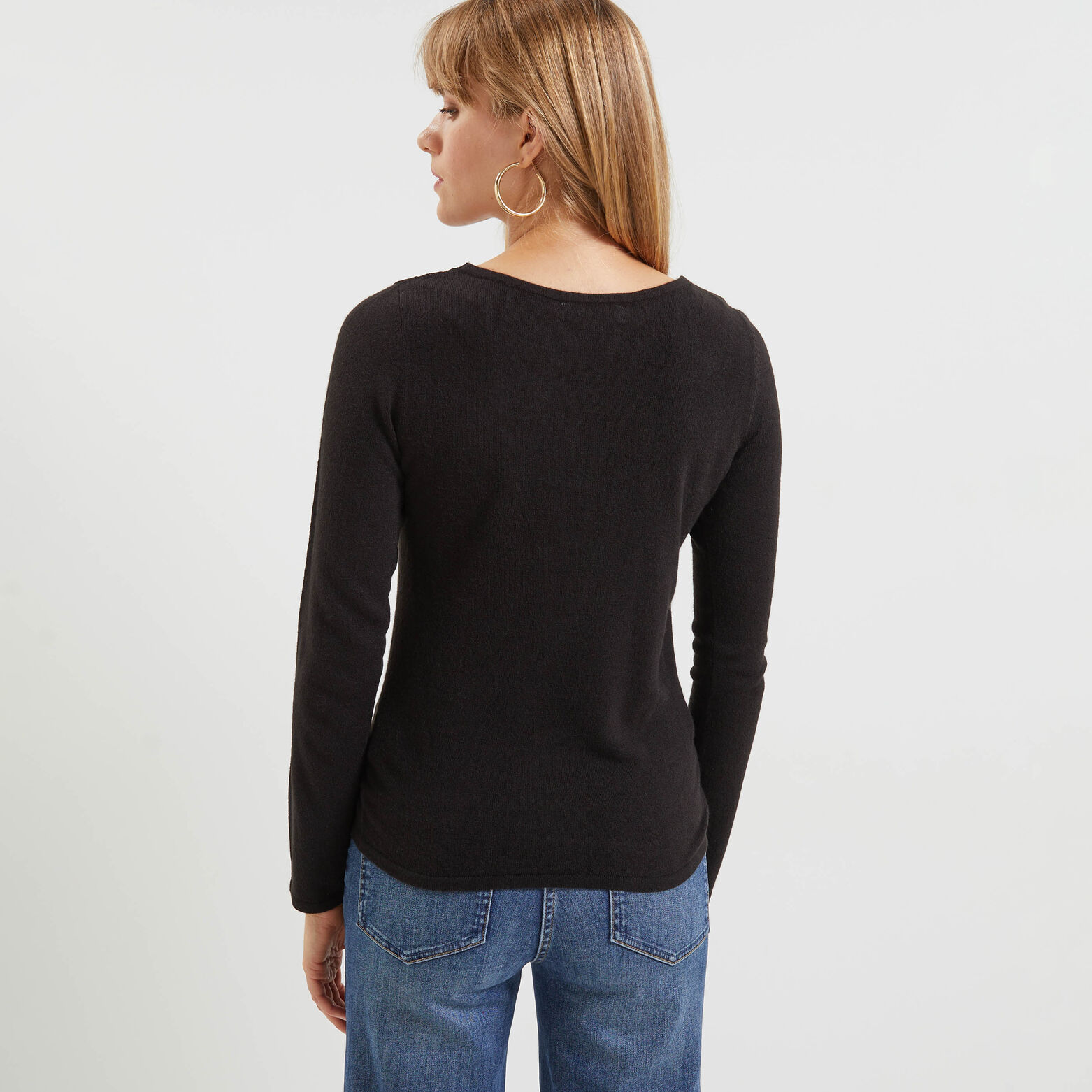 Pull col V dentelle femme