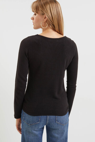 Pull col V dentelle femme