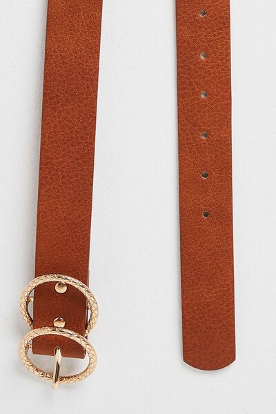 Ceinture large double boucle femme
