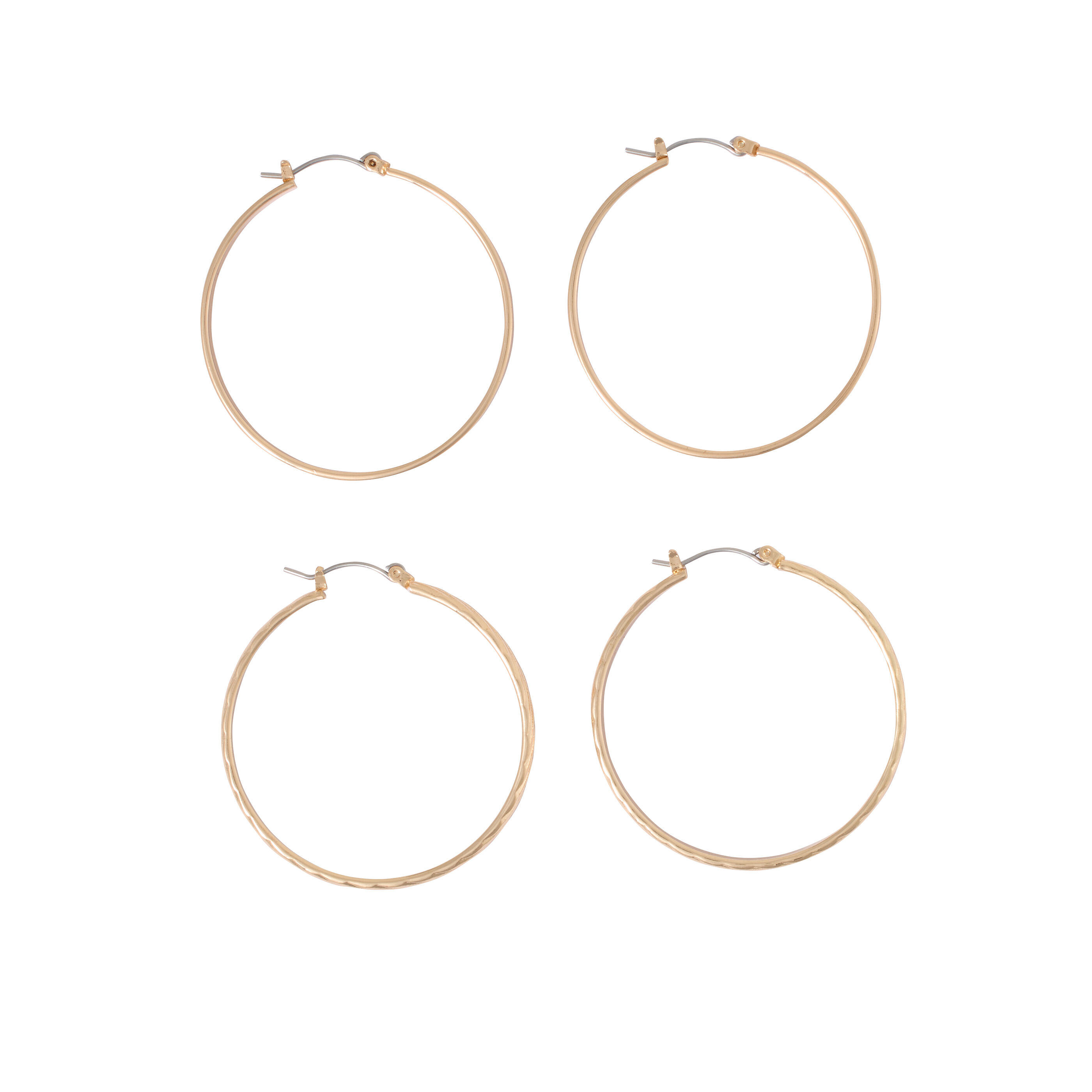 Set de 2 paires cr&eacute;oles couleur or femme