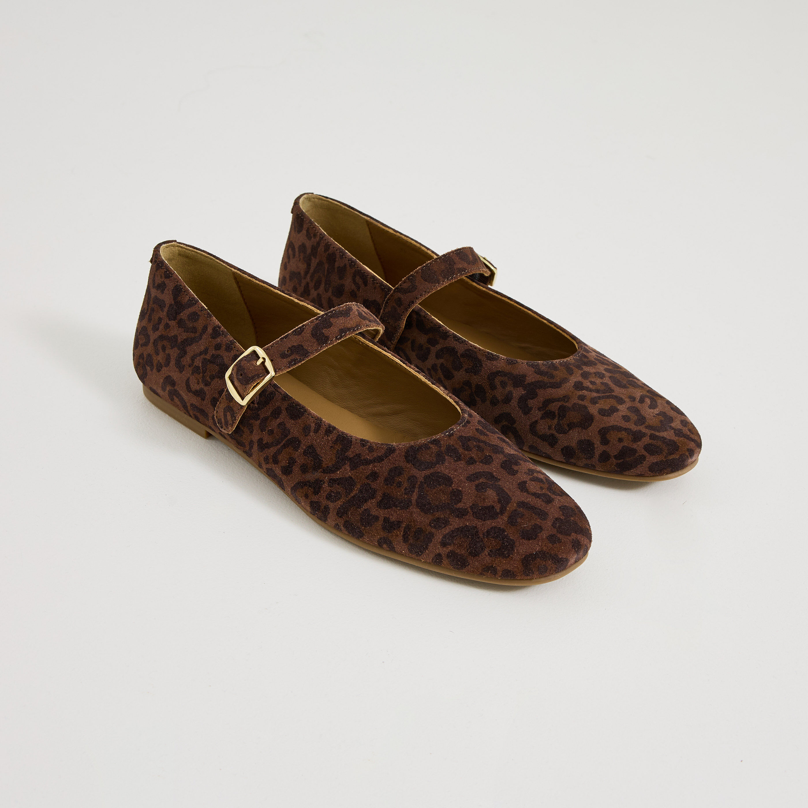 Ballerines &agrave; motif l&eacute;opard femme
