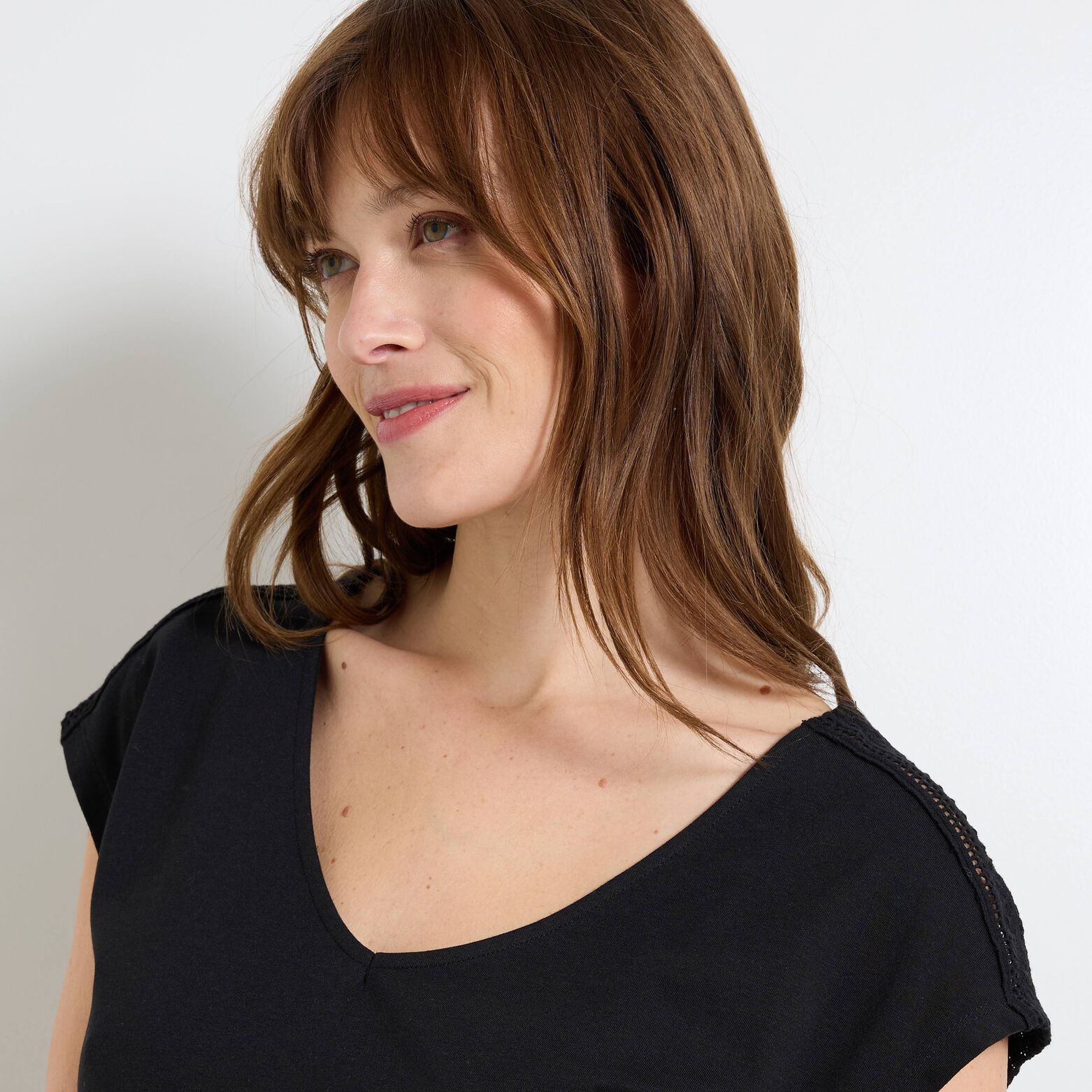 T-shirt col V femme