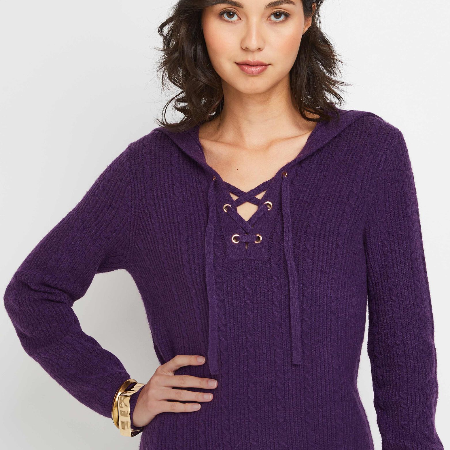 Robe pull à capuche femme