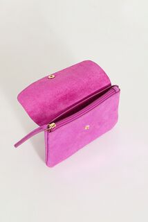 Porte-monnaie en croûte de cuir femme