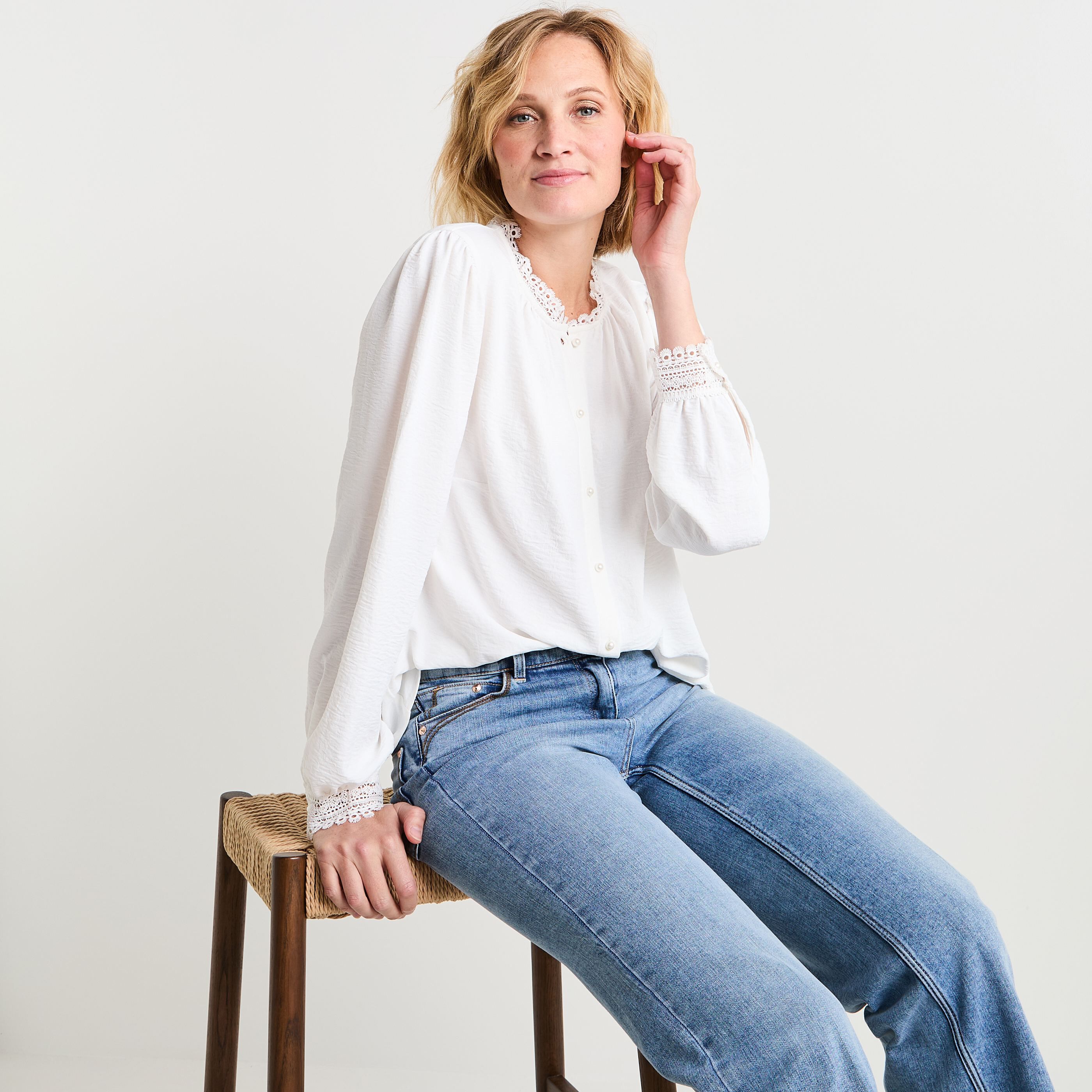 Chemisier col montant femme